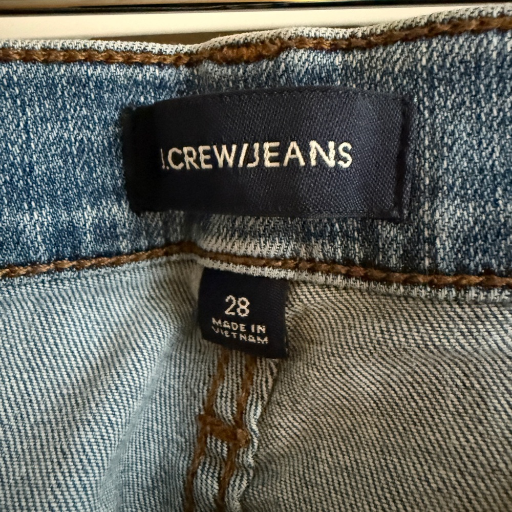 J.Crew Billie Demi Boot Crop Jeans, Exposed Button Fly, Raw Hem (Size 28) - Picture 2 of 5